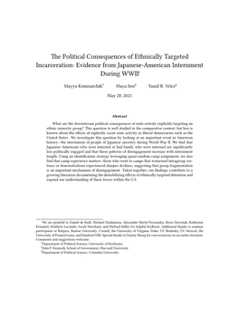 Evidence from Japanese-American Internment During WWII∗