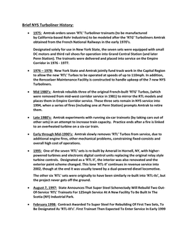 Brief NYS Turboliner History