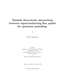 Tunable 3-Local Interactions Between Superconducting Flux Qubits for Quantum Annealing