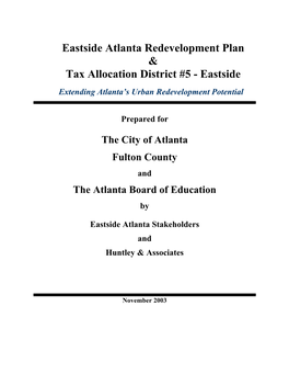 Eastside Atlanta Redevelopment Plan & Tax Allocation District #5