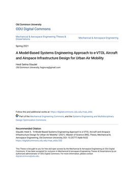 A Model-Based Systems Engineering Approach to E-VTOL Aircraft and Airspace Infrastructure Design for Urban Air Mobility