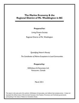 The Marine Economy & the Regional District of Mt. Waddington in BC