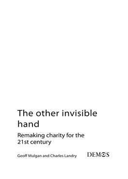 The Other Invisible Hand Remaking Charity for the 21St Century