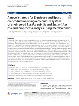 A Novel Strategy for D-Psicose and Lipase Co-Production Using a Co