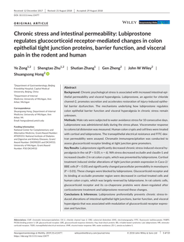 Chronic Stress and Intestinal Permeability