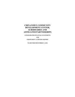 Chinatown Community Development Center, Subsidiaries and Affiliated Partnerships