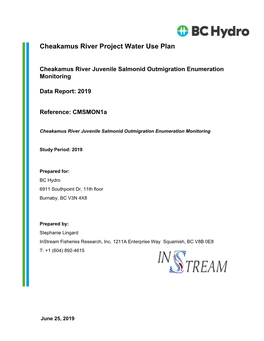 CMSMON-1A | Cheakamus River Juvenile Outmigration