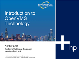 Introduction to Openvms Technology