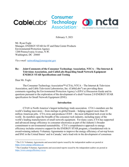 CTA-NCTA-Cablelabs Comments