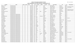 2010 Primary Election Official Candidate List