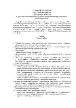 Uchwała Nr XII/84/2004 Rady Gminy Hrubieszów Z Dnia29 Maja 2004 Roku