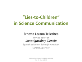 Science Communication @ Europlex