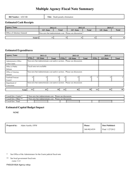 Fiscal Note Package 31143