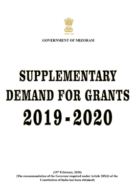 SUPPLEMENTARY DEMAND for GRANTS 2019-20 (₹ in Lakh) Demand Department Revenue Capital Total Page No