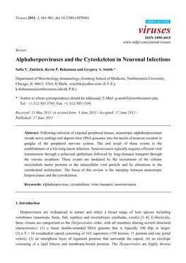 Viruses 2011, 3, 941-981; Doi:10.3390/V3070941 OPEN ACCESS Viruses ISSN 1999-4915