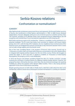 Serbia-Kosovo Relations: Confrontation Or Normalisation?