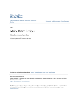 Maine Potato Recipes Maine Department of Agriculture