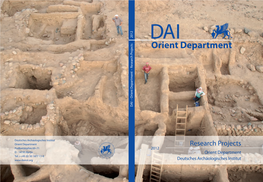 DAI Orient Department DAI − Orient Department 2012 DAI Projects − Research