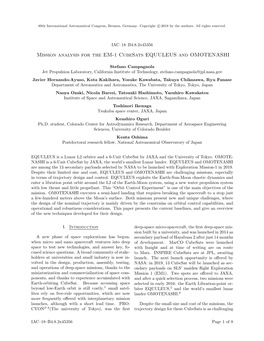 Mission Analysis for the EM-1 Cubesats EQUULEUS and OMOTENASHI