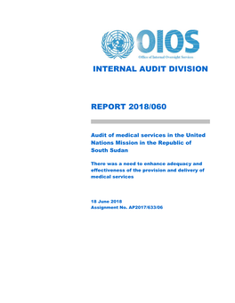 Internal Audit Division Report 2018/060