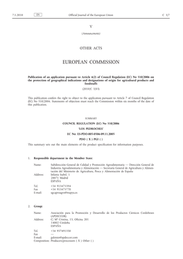 EC) No 510/2006 on the Protection of Geographical Indications and Designations of Origin for Agricultural Products and Foodstuffs (2010/C 3/03