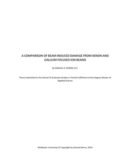 A Comparison of Beam-Induced Damage from Xenon and Gallium Focused Ion Beams