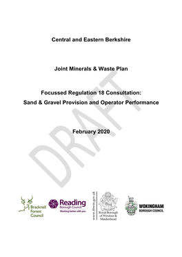 Central and Eastern Berkshire Joint Minerals & Waste Plan Focussed
