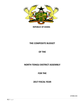 The Composite Budget of the North Tongu District Assembly for the 2017