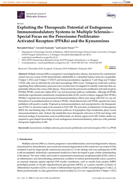 Exploiting the Therapeutic Potential of Endogenous Immunomodulatory