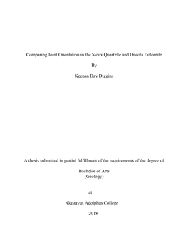 Comparing Joint Orientation in the Sioux Quartzite and Oneota Dolomite