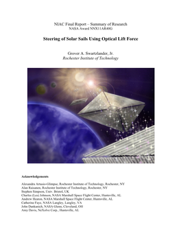 Steering of Solar Sails Using Optical Lift Force