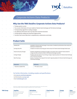 Corporate Actions Data Products