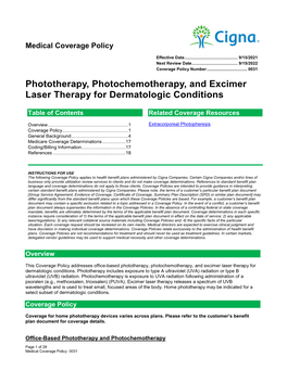 Phototherapy, Photochemotherapy, and Excimer Laser Therapy for Dermatologic Conditions