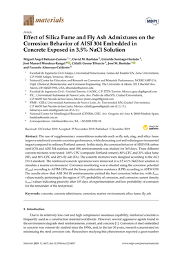 Effect of Silica Fume and Fly Ash Admixtures on the Corrosion