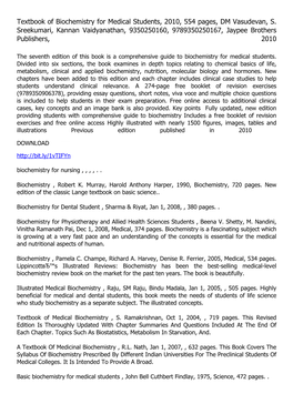 Textbook of Biochemistry for Medical Students, 2010, 554 Pages, DM Vasudevan, S. Sreekumari, Kannan Vaidyanathan, 9350250160, 97