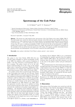 Spectroscopy of the Crab Pulsar