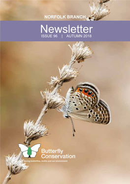 Newsletter ISSUE 96 | AUTUMN 2018 Butterfly Conservation Norfolk Branch Newsletter 96 Autumn 2018 Butterfly Conservation Norfolk Branch Newsletter 96 Autumn 2018