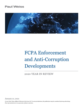 FCPA Enforcement and Anti-Corruption Developments