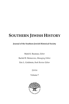 Southern Jewish History