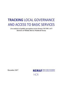 Tracking Local Governance and Access to Basic Services