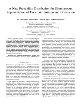 A New Probability Distribution for Simultaneous Representation of Uncertain Position and Orientation