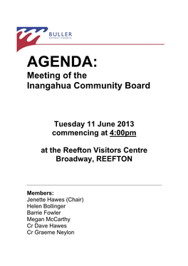 AGENDA: Meeting of the Inangahua Community Board