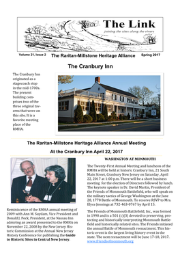 The Cranbury Inn the Cranbury Inn Originated As a Stagecoach Stop in the Mid-1700S