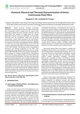 Chemical, Physical and Thermal Characterization of Ensete Ventricosum Plant Fibre