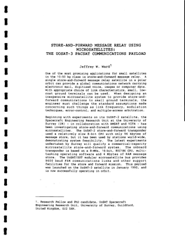Store-And-Forward Message Relay Using Microsatellites