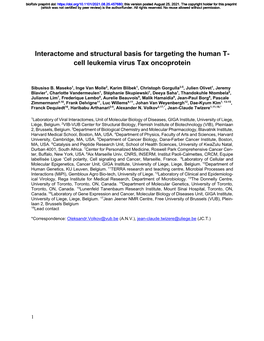 Cell Leukemia Virus Tax Oncoprotein