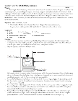 Charles's Law: the Effect of Temperature on Volume