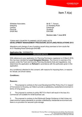 51 RESTALRIG ROAD EDINBURGH, EH6 8BE Proposed Plan Existing Plan General Arrangement Scale 1: 100 March 2018 Drg