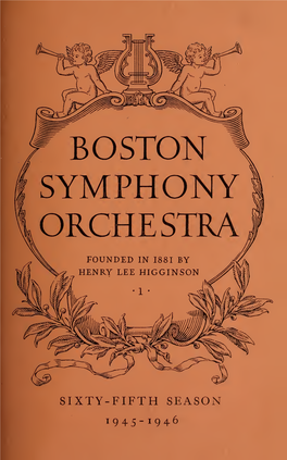 Boston Symphony Orchestra Concert Programs, Season 65,1945-1946, Subscription