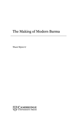 The Making of Modern Burma